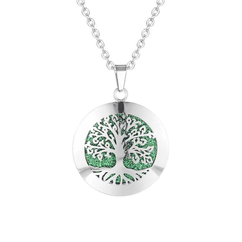 Women New Simple Aromatherapy Essential Oil Diffuser Locket  Perfume Necklace 316L Stainless Steel Locket with Felt Pads