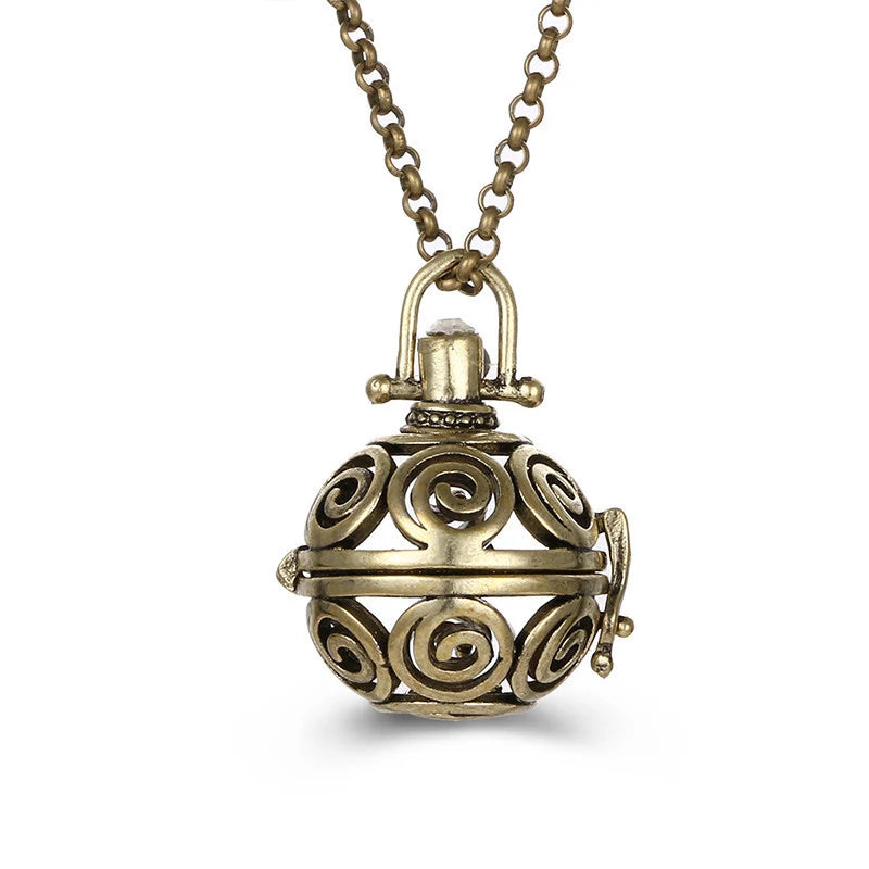 Multiple Style Mexico Chime Angel Wings Music Ball Necklace Vintage Perfume Locket Necklace Aromatherapy Oil Diffuser Wholesale
