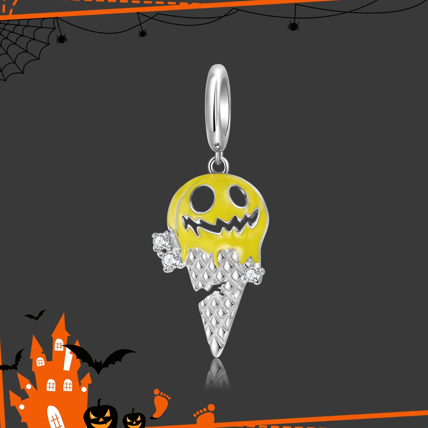Fashion Gift 925 Sterling Silver Magic Skull Pumpkin Pendant Beads Halloween Jewelry Charm for Women Bracelet DIY Dropshipping