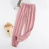 Japanese Women's Spring and Autumn Home Trousers, Cotton Washed Double-layer Tulle Loose and Comfortable Trousers Casual Pants