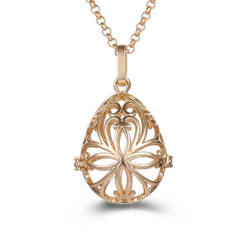 Multiple Style Mexico Chime Angel Wings Music Ball Necklace Vintage Perfume Locket Necklace Aromatherapy Oil Diffuser Wholesale