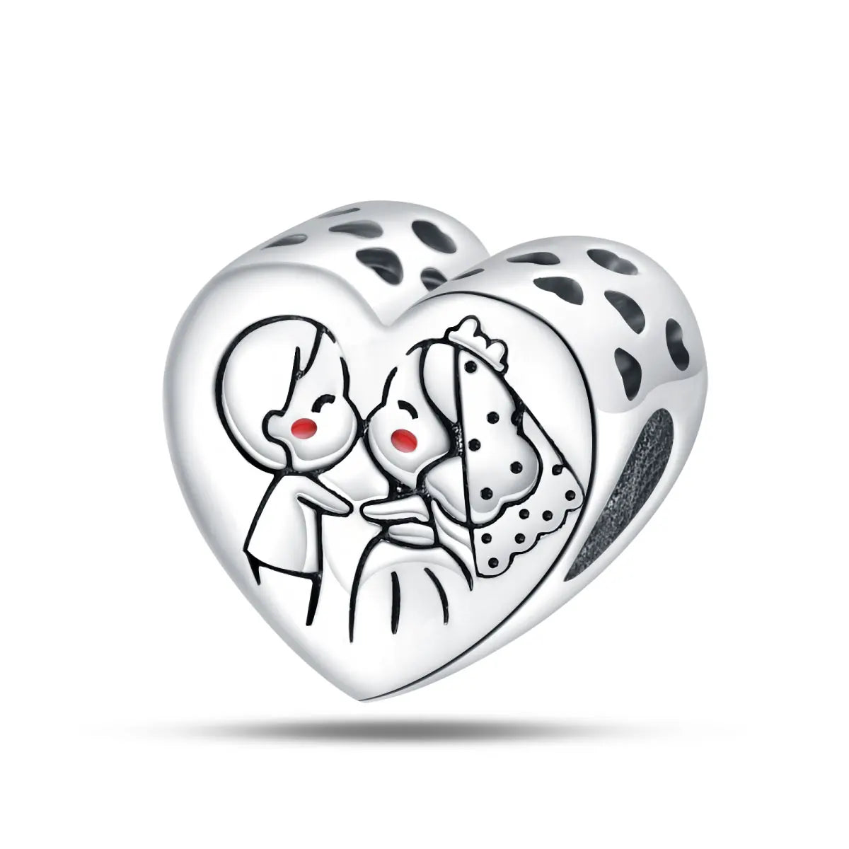 925 Sterling Silver Romantic Couple Boy Girl Valentine's Day Charms Chameleon Fit Original Bracelet Women DIY Beads Pendant