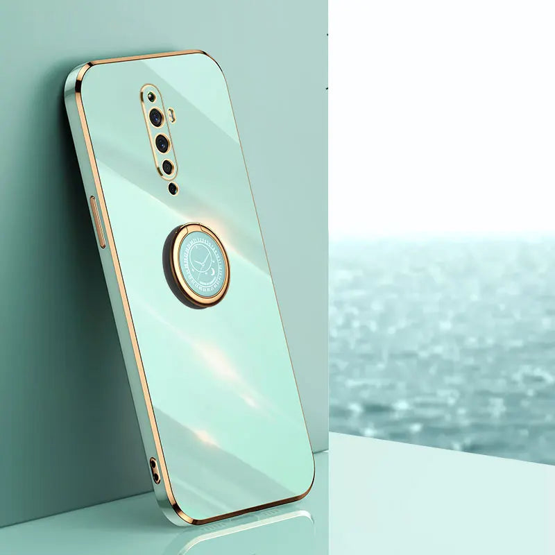 Luxury Plating Stand Holder Soft Phone Case For OPPO Reno2 Z F Cover Protection Shockproof OPPO Reno 2 2Z 2F Fundas Capa 7 Color