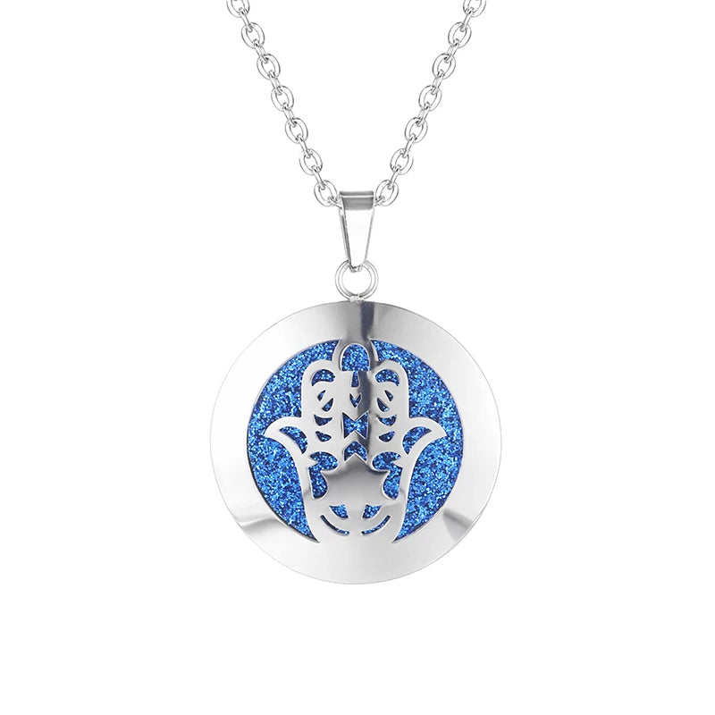 Women New Simple Aromatherapy Essential Oil Diffuser Locket  Perfume Necklace 316L Stainless Steel Locket with Felt Pads