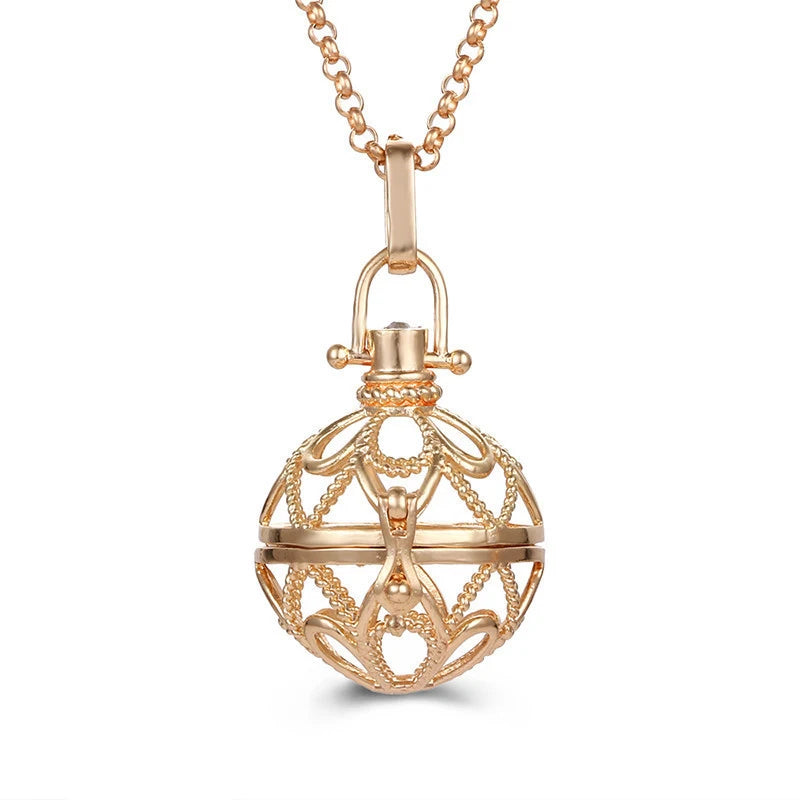Multiple Style Mexico Chime Angel Wings Music Ball Necklace Vintage Perfume Locket Necklace Aromatherapy Oil Diffuser Wholesale
