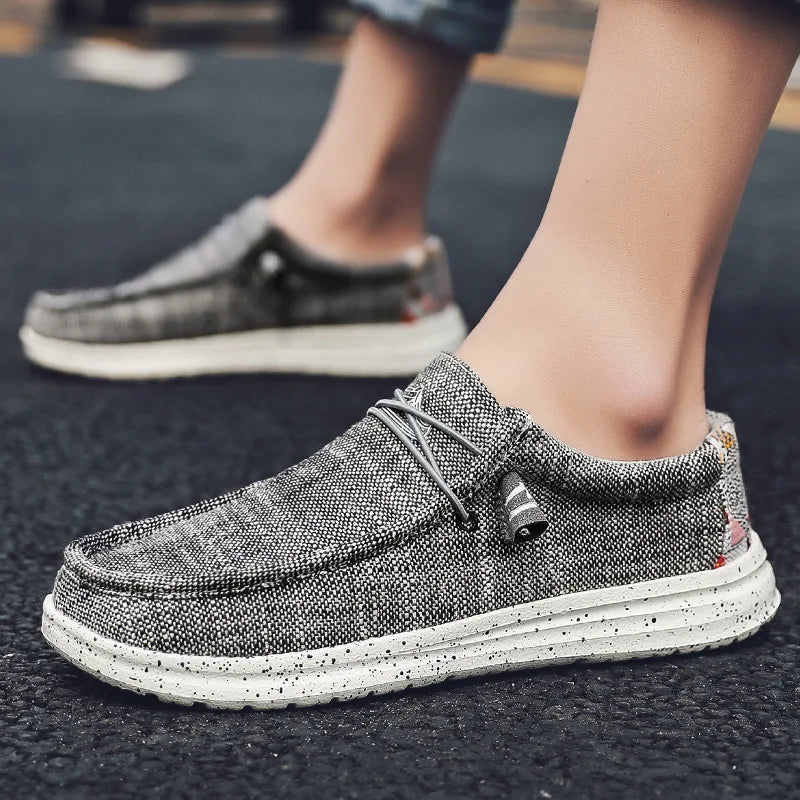 MAZ Canvas Men's Loafers Slip-On Lazy One-Step Shoes for Couples Comfortable Slip-On Men's Canvas Shoes