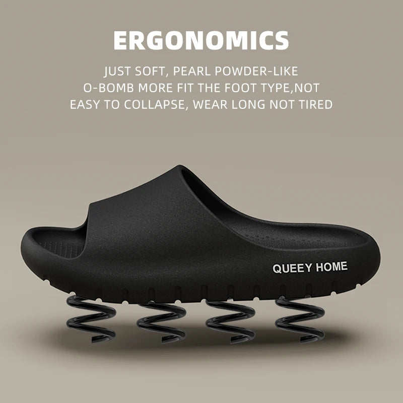 Queeyhome Men Slippers EVA Thick Soled Soft Sandals New Summer Fashion Non Slip Indoor Outdoor Beach Women Shoes