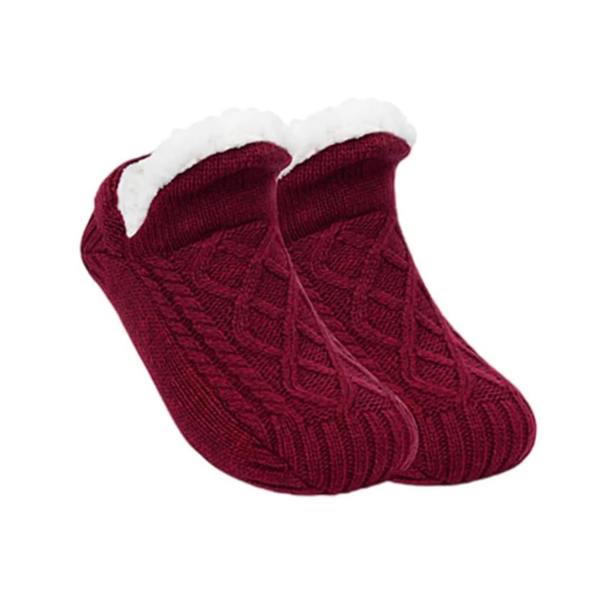 2025 New Thermal Fluffy Non-Slip Slipper Socks Winter Warm Men Women Short Cotton Thickened Fleece Home Sleeping Fuzzy Socks