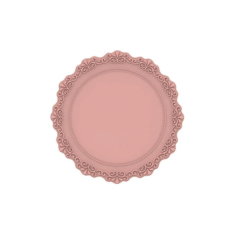 Kitchen Round Embossed Table Mat Placemats Multi-Purpose Silicone Hot Mats Nordic Home Decor Heat Resistant Waterproof Coaster