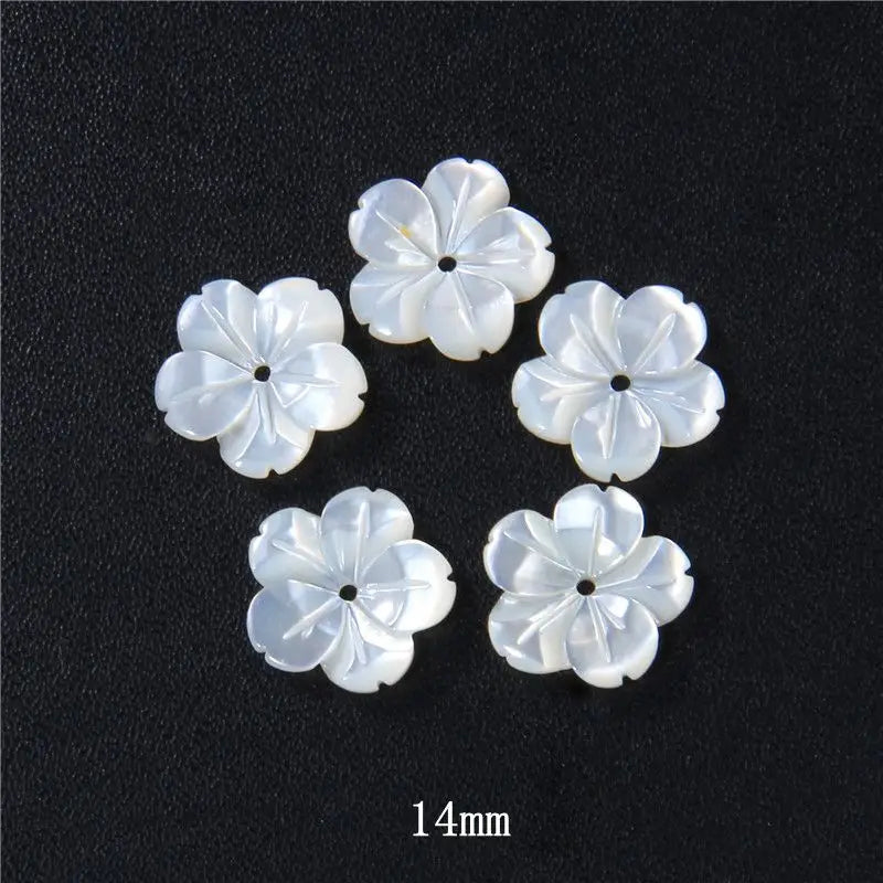New In Natural Pearl Flower Shape Beads Mother of Pearl Charm Beads Natural Shell Bead for DIY Bracelet Necklaces Earrings Ring