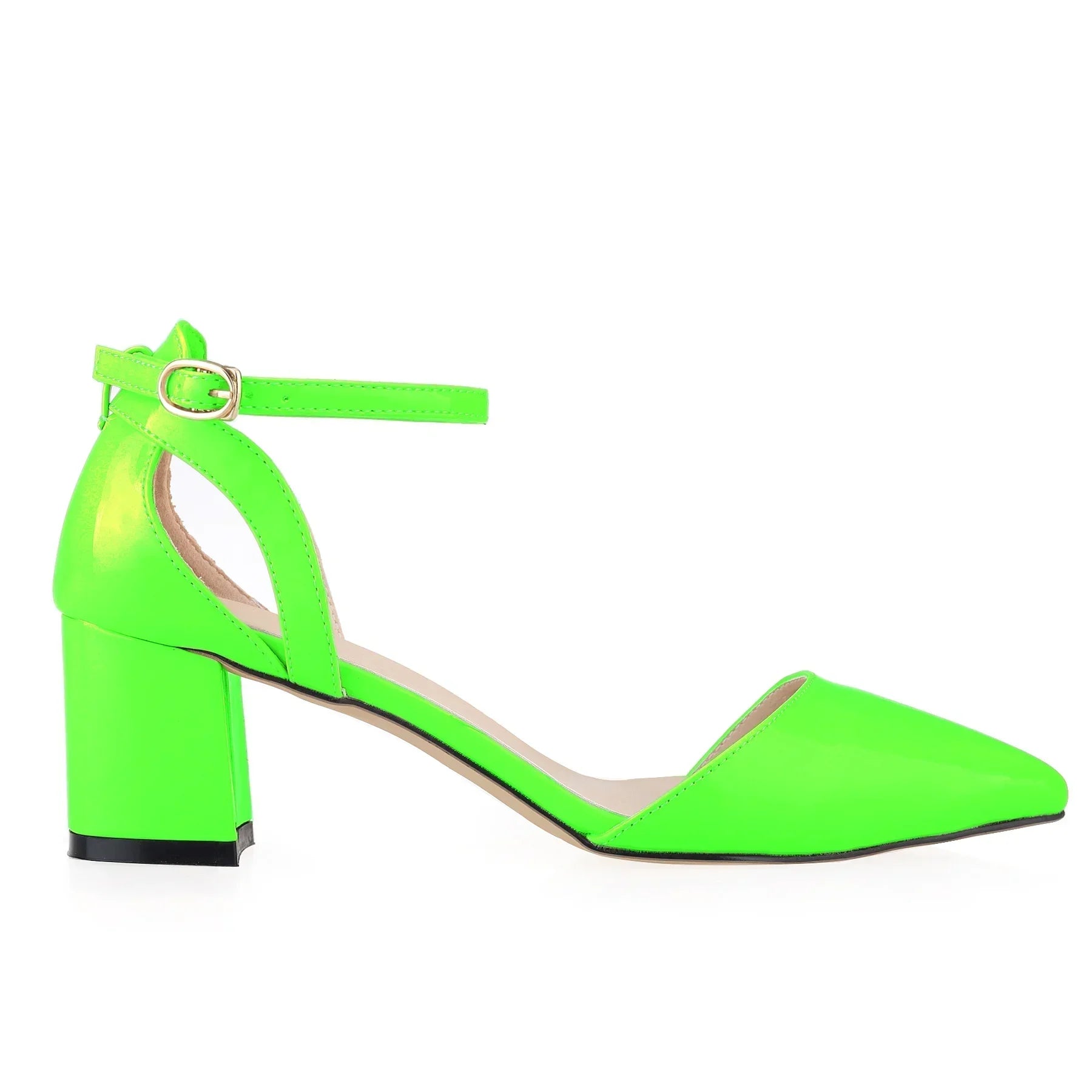 2026 Summer Women Sandals Sexy 5cm Single Work OL Thick High Heels Matte Pointed Toe Pumps Shollow Mouth Party Red Wedding Shoes