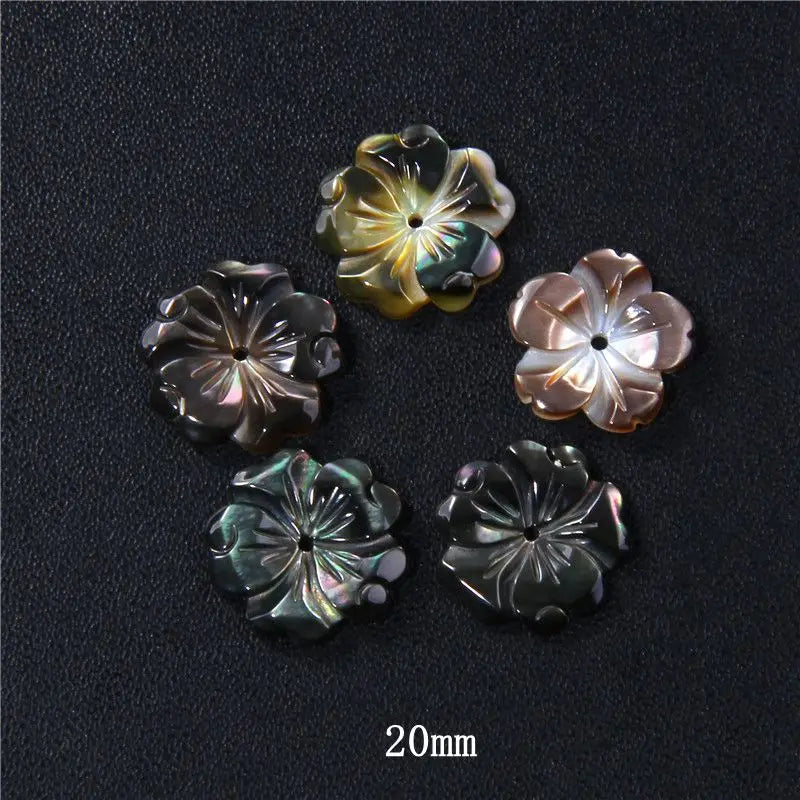 New In Natural Pearl Flower Shape Beads Mother of Pearl Charm Beads Natural Shell Bead for DIY Bracelet Necklaces Earrings Ring
