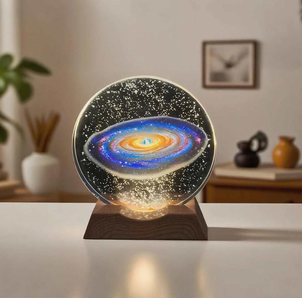 Galaxy Crystal LED Night Light Strip Base, Glass Decorative Lamp, Suitable for bedrooms, living rooms, birthday and Mother's Day