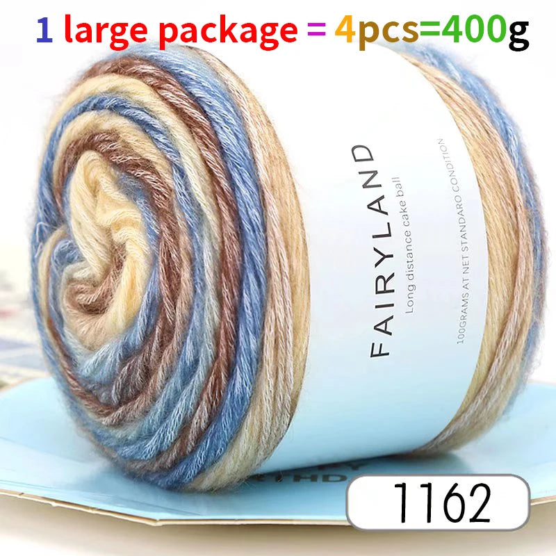 1pc 100g Gradient Rainbow Yarn, Suitable for DIY Crochet and Knitted Warm Sweaters, Scarves, Hats, Shawls, Etc