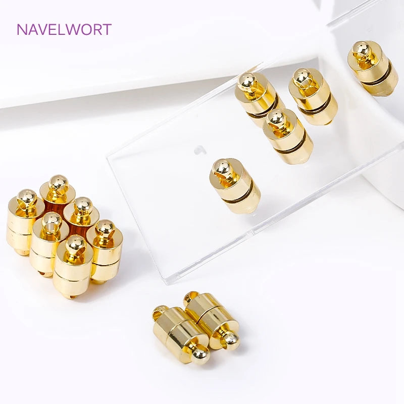 18K Gold Plated Brass Magnet End Clasp Connectors Metal Magnet Clasp Charms For Jewelry Making DIY Bracelet Necklace Accessories