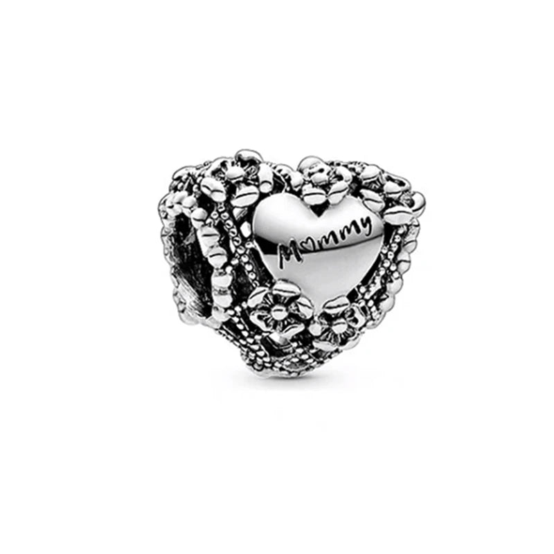 2026 Bestselling DIY Heart&Round Jewelry Gift Fit Original European Silver Bracelet Necklace Flower Charm Coffee Ice Cream Bead