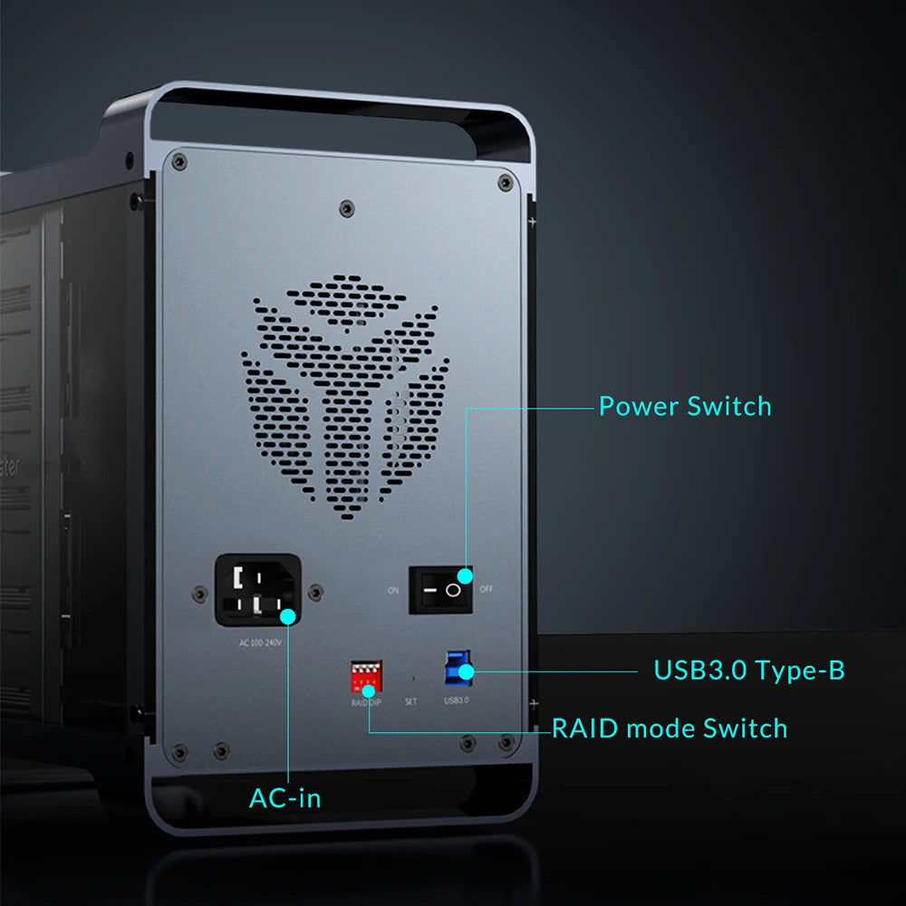 【OW Ship】Yottamaster 5Bay Hard Drive Enclosure USB C 5Gbps Type B SATA External Hard Drive Storage Case for 2.5" 3.5" HDD SSD
