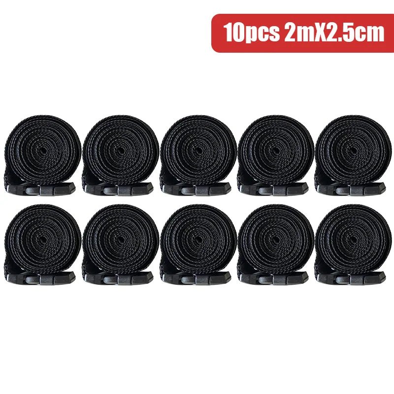 Black Durable Nylon 1/1.5/2m Travel Tied Cargo Tie Down Luggage Lash Belt Strap With Cam Buckle Travel Kits Outdoor Camping Tool