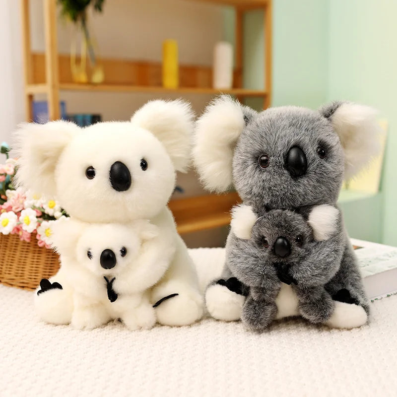 Kawaii Koala Mother And Child Series Plush Doll Simulation Penguin Dolphin Meerkat Sloth Tortoise Tiger Kangaroo Plush Toy Gifts