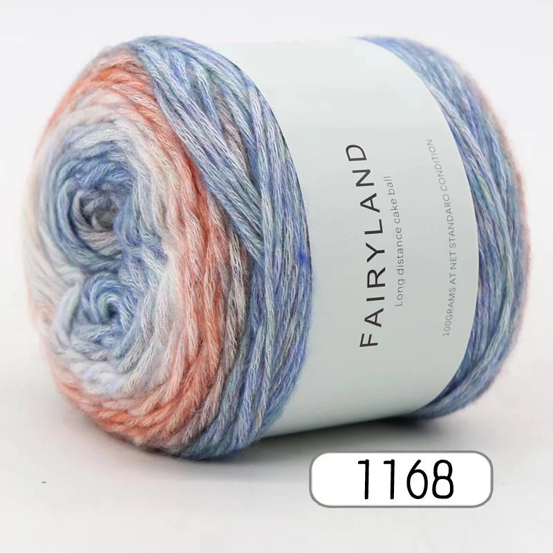 1pc 100g Gradient Rainbow Yarn, Suitable for DIY Crochet and Knitted Warm Sweaters, Scarves, Hats, Shawls, Etc