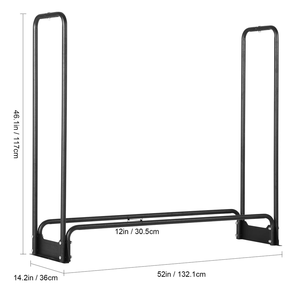 SucceBuy 12.7FT Outdoor Firewood Rack with Cover Heavy Duty Firewood Holder & 600D Oxford Waterproof Cover for Fireplace Patio