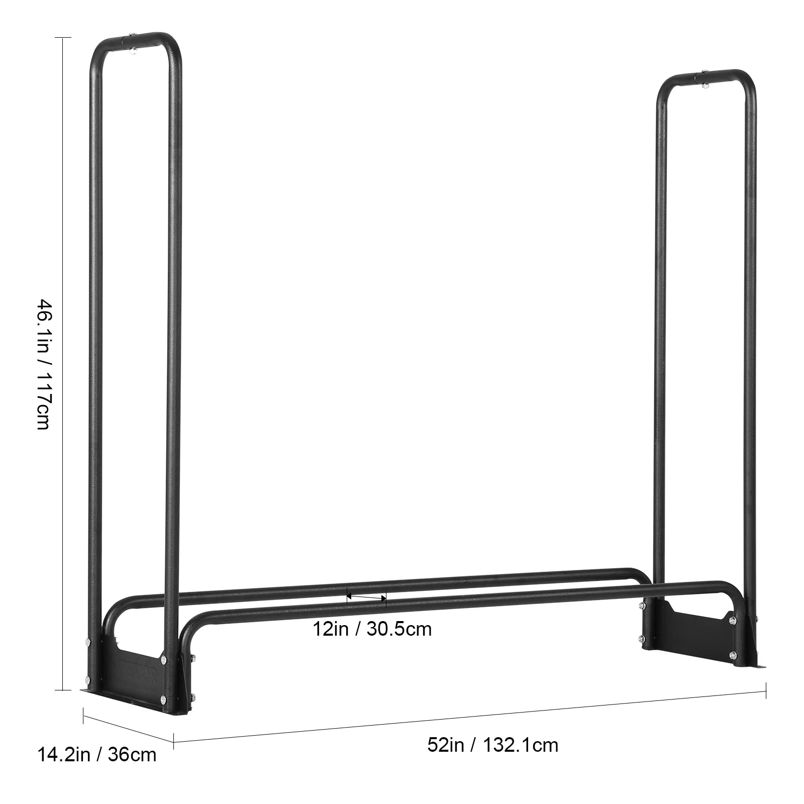 SucceBuy 12.7FT Outdoor Firewood Rack with Cover Heavy Duty Firewood Holder & 600D Oxford Waterproof Cover for Fireplace Patio