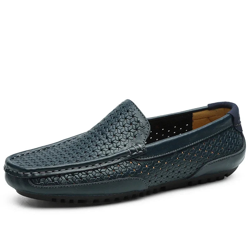 Summer Luxury Brand Men Casual Shoes Soft Genuine Leather Mens Loafers Moccasins Italian Designer Breathable Slip on Boat Shoes