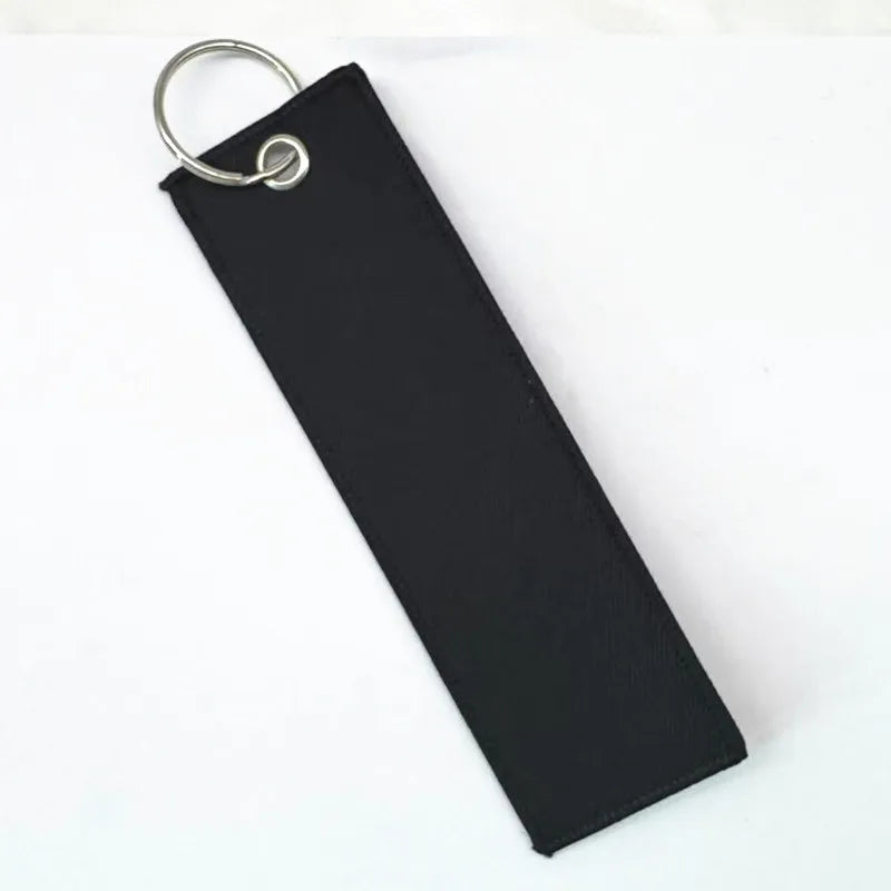 1PC Custom LOGO Keychain Blank Canvas Webbing Personalized Key Chains Motorcycle Popular Ribbon Weave Keyring Bag Accessory