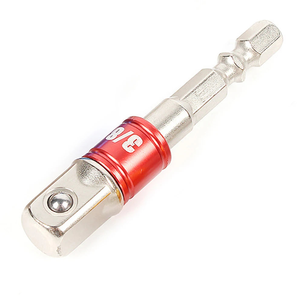 Hex Shank Drill Socket Adapter Set For Impact Driver - Square Socket Drill Bits Bar Extension, 1/4", 3/8", 1/2 Inch