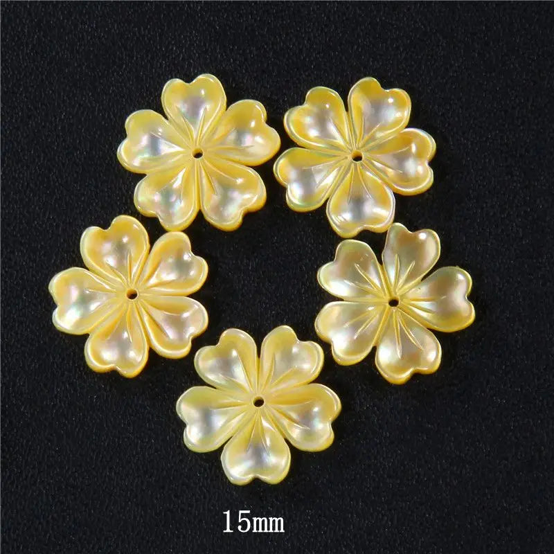 New In Natural Pearl Flower Shape Beads Mother of Pearl Charm Beads Natural Shell Bead for DIY Bracelet Necklaces Earrings Ring