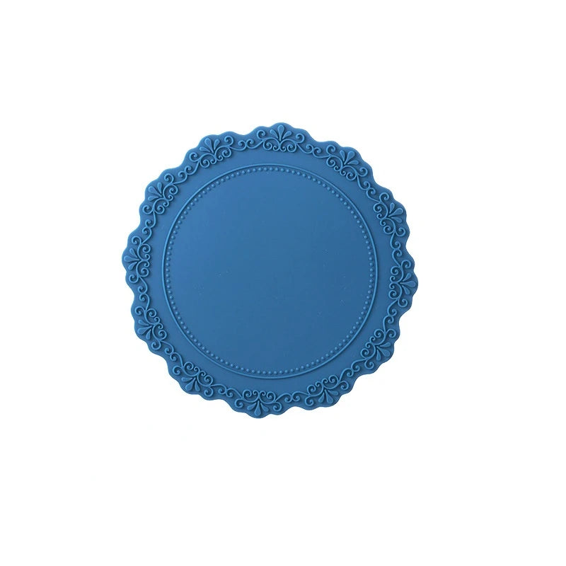 Kitchen Round Embossed Table Mat Placemats Multi-Purpose Silicone Hot Mats Nordic Home Decor Heat Resistant Waterproof Coaster
