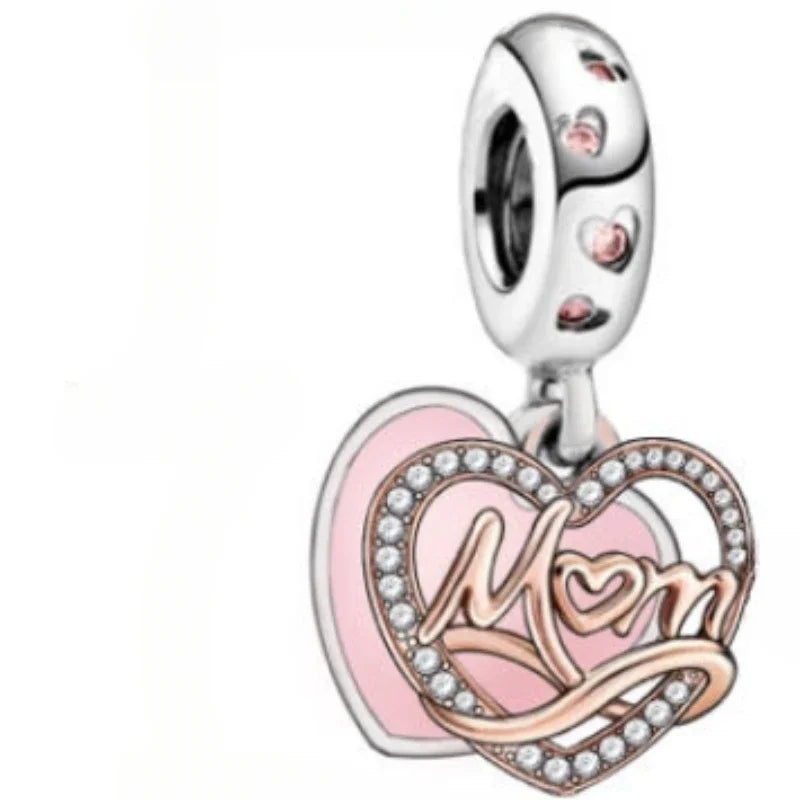 2024 New 925 Sterling Silver Bead Golden Heart-Shaped Lock Birthday Candle Charm Fit Bracelet DIY Women Jewelry