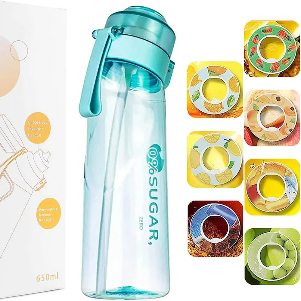 650ml Flavored Water Bottle Sports Drinking Bottle Flavor Pods Fruit Scent Up Water Cup for Outdoor Camping Fitness Fashion