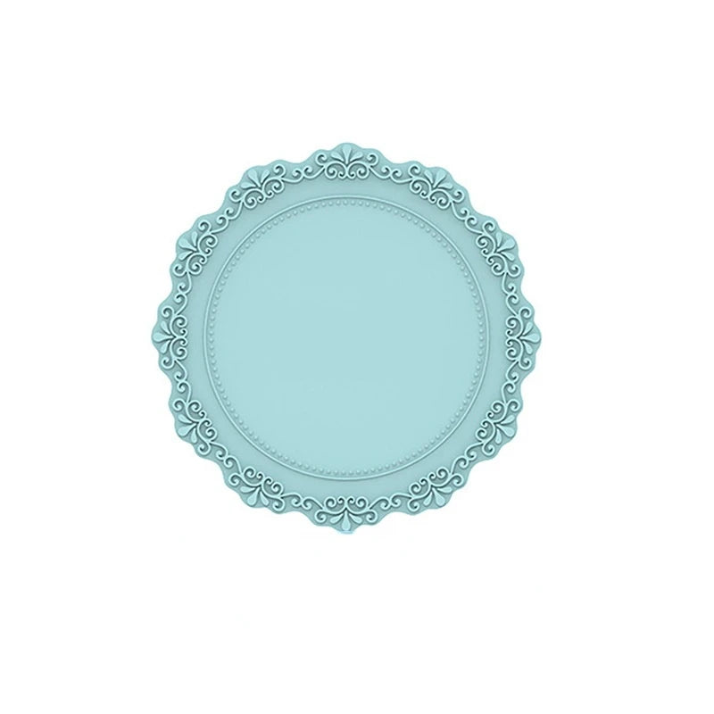 Kitchen Round Embossed Table Mat Placemats Multi-Purpose Silicone Hot Mats Nordic Home Decor Heat Resistant Waterproof Coaster