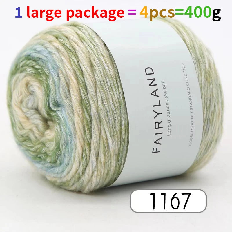 1pc 100g Gradient Rainbow Yarn, Suitable for DIY Crochet and Knitted Warm Sweaters, Scarves, Hats, Shawls, Etc