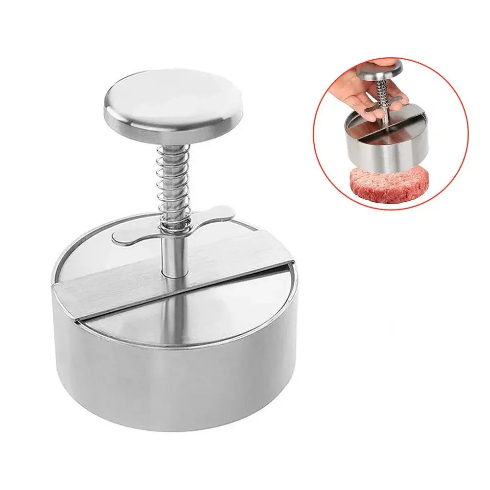 Stainless Steel Hamburger Maker Burger Press Round Shape Non-Stick Cutlets Hamburger Meat Beef Grill Burger Smasher Patty Mold