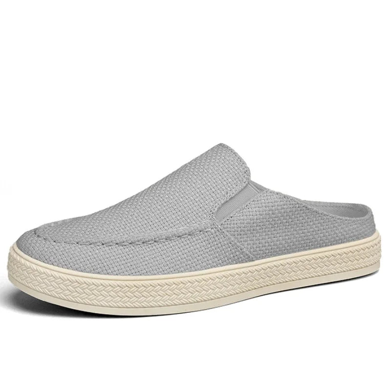 Man Half Slipper Summer New Casual Shoes Half Slippers Breathable Canvas Soft Bottom Lightweight Walking Shoe Vulcanized Shoes