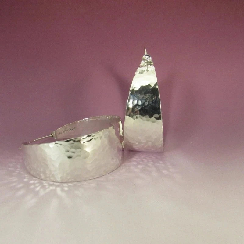 Vintage Style Silver Color Metal Geometry Die Casting Pattern Hoop Earrings for Women Jewelry