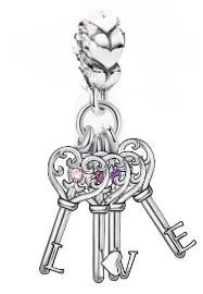 2024 New 925 Sterling Silver Bead Golden Heart-Shaped Lock Birthday Candle Charm Fit Bracelet DIY Women Jewelry