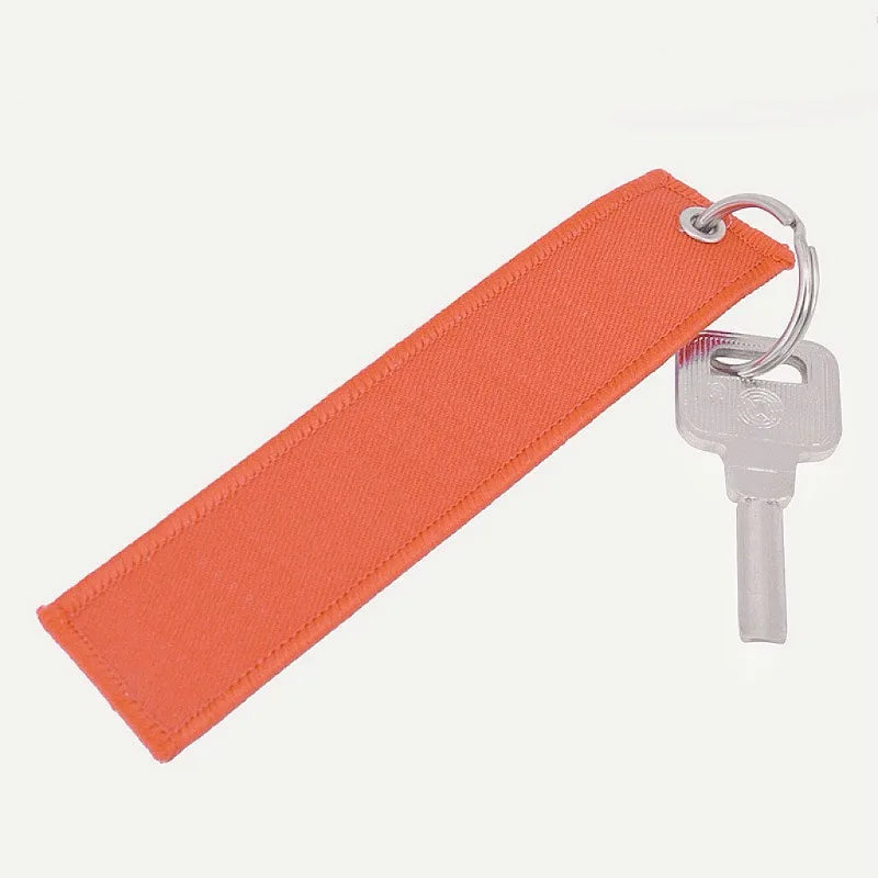 1PC Custom LOGO Keychain Blank Canvas Webbing Personalized Key Chains Motorcycle Popular Ribbon Weave Keyring Bag Accessory
