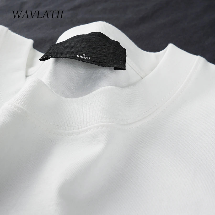 WAVLATII New Oversized Summer T shirts for Women Men Brown Casual Female Streetwear Tees Unisex Basic Cool Tops for Young WT2360