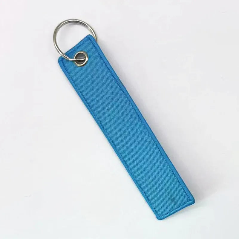 1PC Custom LOGO Keychain Blank Canvas Webbing Personalized Key Chains Motorcycle Popular Ribbon Weave Keyring Bag Accessory