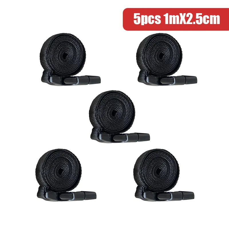 Black Durable Nylon 1/1.5/2m Travel Tied Cargo Tie Down Luggage Lash Belt Strap With Cam Buckle Travel Kits Outdoor Camping Tool