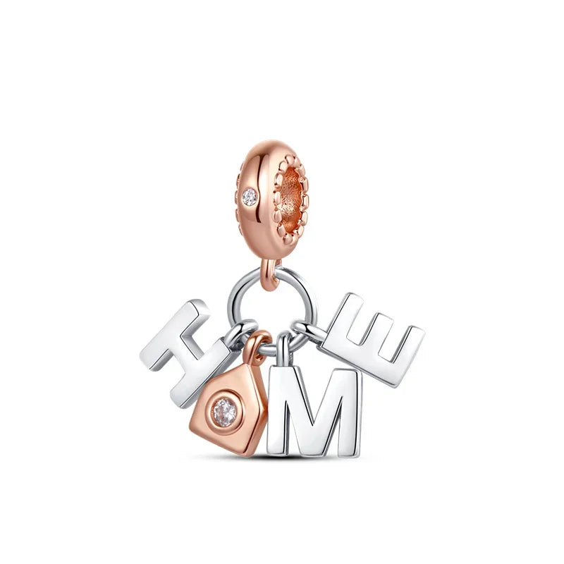 2024 New 925 Sterling Silver Bead Golden Heart-Shaped Lock Birthday Candle Charm Fit Bracelet DIY Women Jewelry