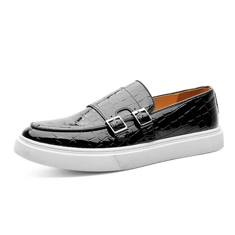 Fashion Men's Casual Shoes Embossed Leather Men Classic Retro British Style Tassels Loafers Mens Slip-on Outdoor Driving Flats