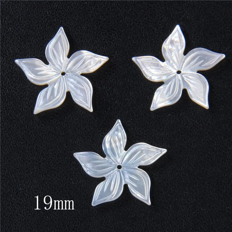 New In Natural Pearl Flower Shape Beads Mother of Pearl Charm Beads Natural Shell Bead for DIY Bracelet Necklaces Earrings Ring