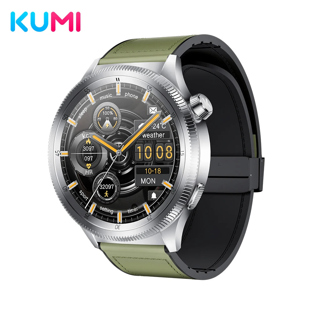 KUMI WATCH Gear GT3 1.43" AMOLED Screen Smart Watch Bluetooth Call Multi-language translation AIGC-ChatGPT Rotate to switch menu