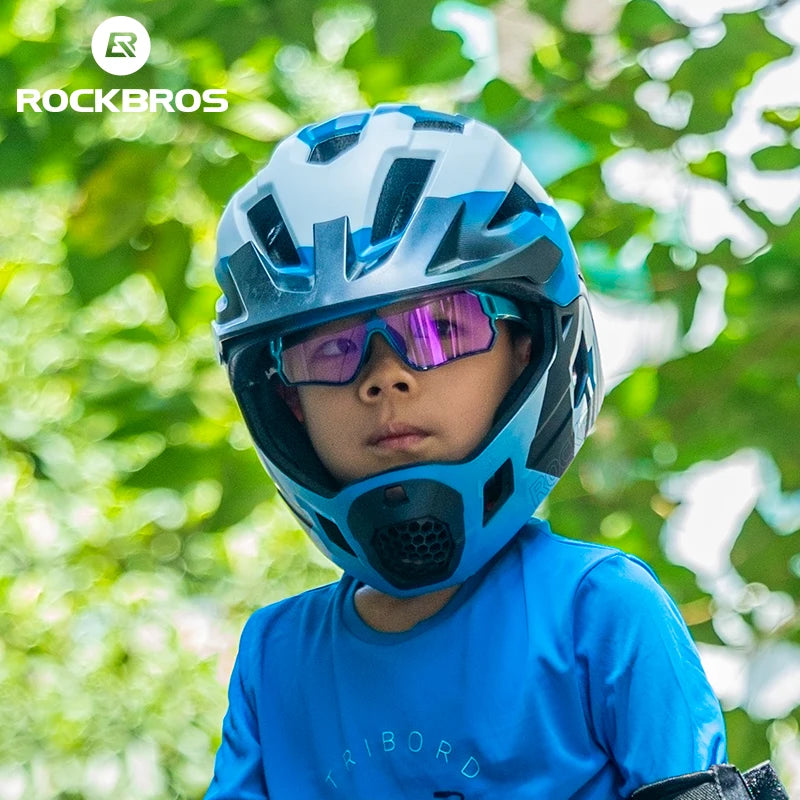 ROCKBROS Child Photochromic Sunglasses Bicycle Eyewear UV400 Kids Bike Goggles Protection Classic Windproof Outdoor Glasses