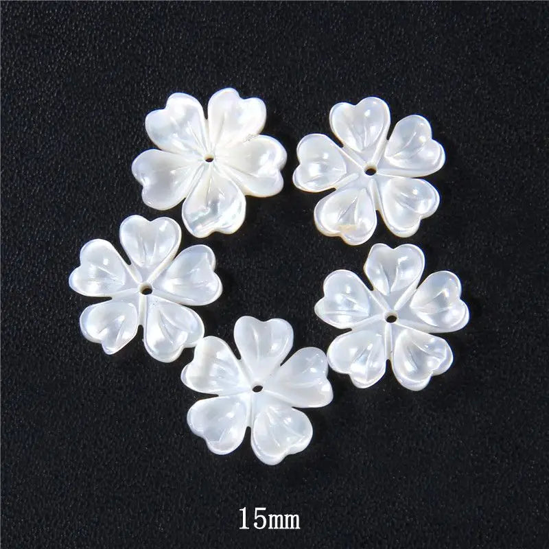 New In Natural Pearl Flower Shape Beads Mother of Pearl Charm Beads Natural Shell Bead for DIY Bracelet Necklaces Earrings Ring
