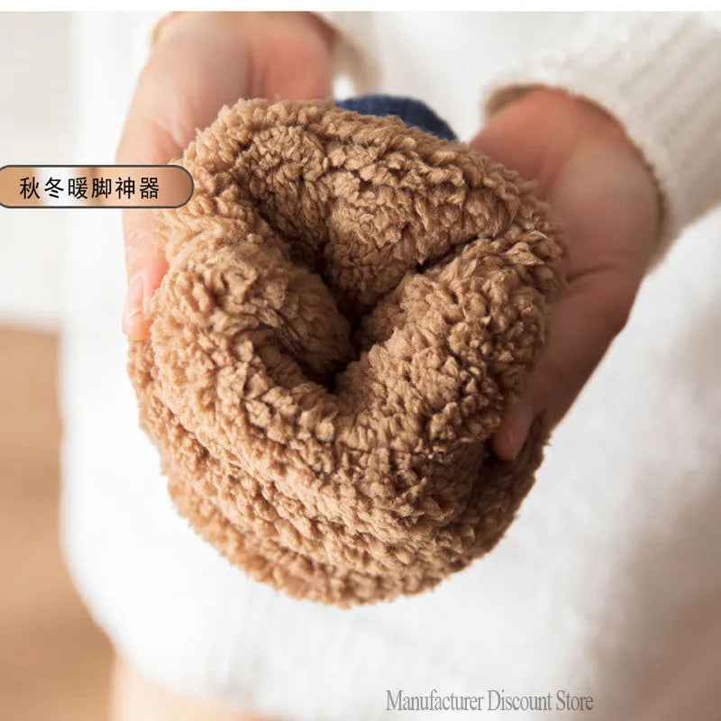 2025 New Thermal Fluffy Non-Slip Slipper Socks Winter Warm Men Women Short Cotton Thickened Fleece Home Sleeping Fuzzy Socks
